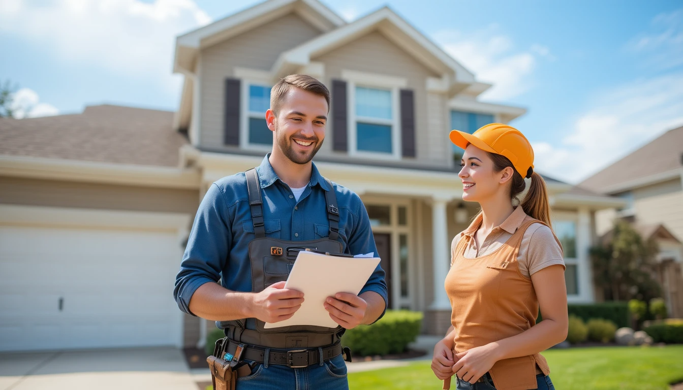 Contractors working on property